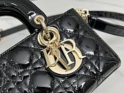 	 Dior Mini D Joy Patent Cannage Calfskin Black Size 22.5 x 12.5 x 5.5 cm - 2