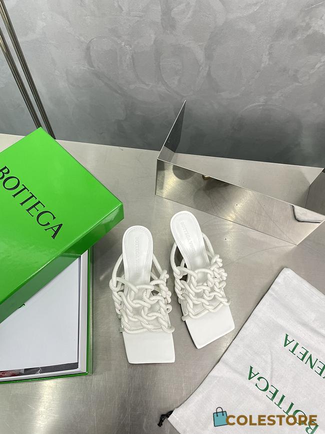  Bottega Veneta Reflection Woven Metallic Leather Heel White Size 34-42cm - 1