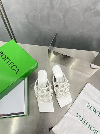  Bottega Veneta Reflection Woven Metallic Leather Heel White Size 34-42cm
