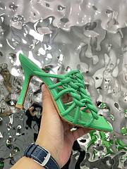 	 Bottega Veneta Reflection Woven Metallic Leather Heels Green Size 34-42cm - 3