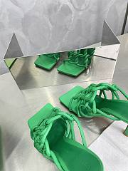 	 Bottega Veneta Reflection Woven Metallic Leather Heels Green Size 34-42cm - 5