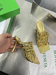 	 Bottega Veneta Reflection Woven Metallic Leather Heels Gold Size 34-42cm  - 2