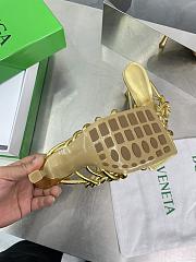 	 Bottega Veneta Reflection Woven Metallic Leather Heels Gold Size 34-42cm  - 6