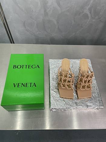 	 Bottega Veneta Reflection Woven Metallic Leather Mules Beigh Size 34-42cm