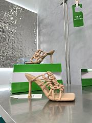 	 Bottega Veneta Reflection Woven Metallic Leather Heels Beigh Size 34-42cm - 2