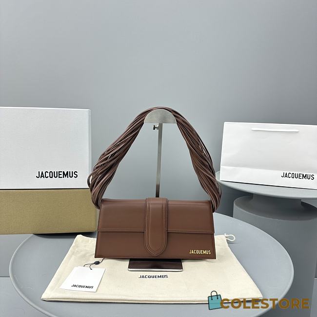 Jacquemus Women's Brown Le Bambino Long Ficiu Brown Shoulder Bag Size 26x14cm - 1