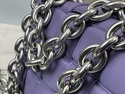 Bottega Veneta Padded Handbag Purple Patent Leather Size 27x10x18cm - 6