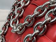 	 Bottega Veneta Padded Handbag Red Patent Leather Size 27x10x18cm - 5