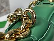 	 Bottega Veneta Padded Handbag Green Patent Leather Size 27x10x18cm - 4