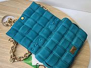 	 Bottega Veneta Padded Handbag Blue Velvet Size 27x10x18cm - 3