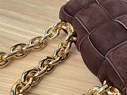 Bottega Veneta Padded Handbag Brown Velvet Size 27x10x18cm - 5