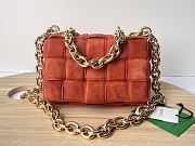 Bottega Veneta Padded Handbag Orange Velvet Size 27x10x18cm - 1