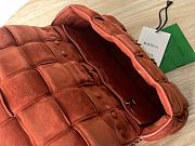 Bottega Veneta Padded Handbag Orange Velvet Size 27x10x18cm - 3