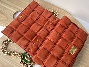 Bottega Veneta Padded Handbag Orange Velvet Size 27x10x18cm - 5