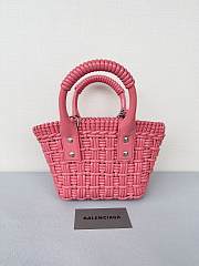 Colestore Balenciaga Women Bistro Basket Tote Bag Pink Mini Size 17x10x25cm - 6