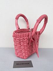 Colestore Balenciaga Women Bistro Basket Tote Bag Pink Mini Size 17x10x25cm - 4