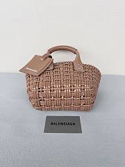 	Colestore  Balenciaga Women Bistro Basket Tote Bag Brown Mini Size 17x10x25cm - 2
