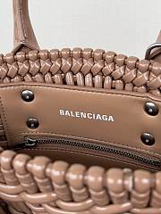 	Colestore  Balenciaga Women Bistro Basket Tote Bag Brown Mini Size 17x10x25cm - 5