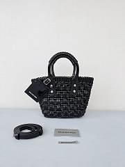 	 Colestore Balenciaga Women Bistro Basket Tote Bag Black Mini Size 17x10x25cm - 1