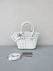 Colestore 	 Balenciaga Women Bistro Basket Tote Bag White Mini Size 17x10x25cm - 1