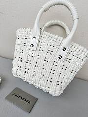 Colestore 	 Balenciaga Women Bistro Basket Tote Bag White Mini Size 17x10x25cm - 2