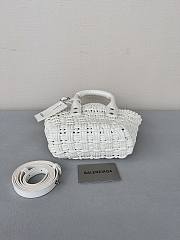 Colestore 	 Balenciaga Women Bistro Basket Tote Bag White Mini Size 17x10x25cm - 3