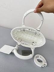 Colestore 	 Balenciaga Women Bistro Basket Tote Bag White Mini Size 17x10x25cm - 4
