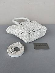 Colestore 	 Balenciaga Women Bistro Basket Tote Bag White Mini Size 17x10x25cm - 5