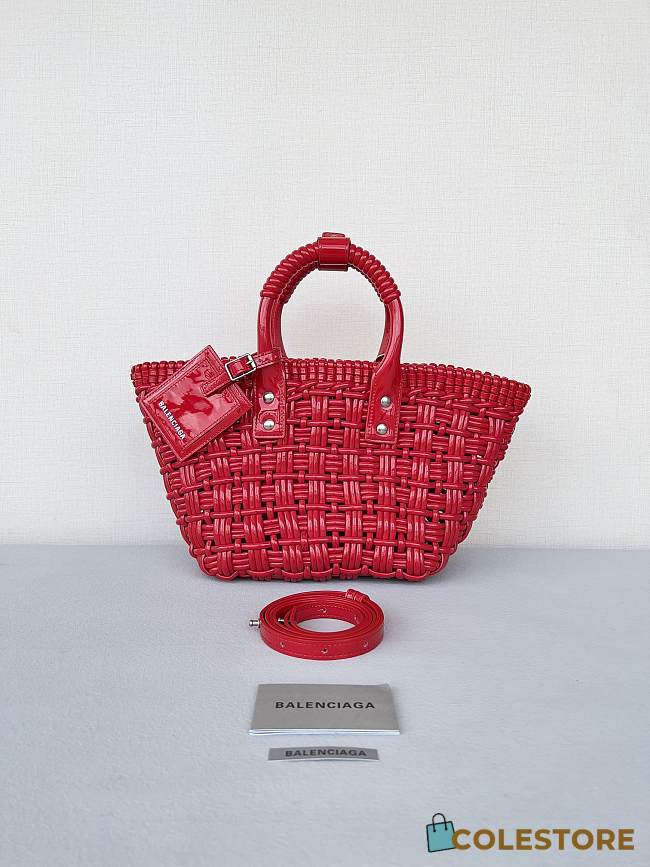 Colestore 	 Balenciaga Women Bistro Basket Tote Bag Red Size 23*29*38 - 1