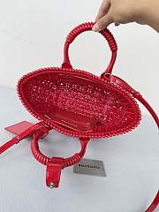 Colestore 	 Balenciaga Women Bistro Basket Tote Bag Red Size 23*29*38 - 3