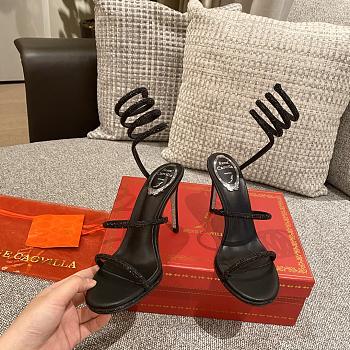 Rene Caovilla Margot Embellished Suede Sandals Black 35-41cm