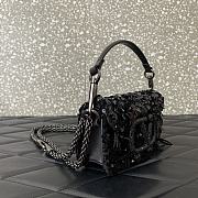 VALENTINO GARAVANI Loco Small 3D Sequins Shoulder Bag Black Size 19x10.5x5cm - 4