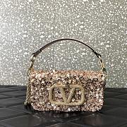 	 VALENTINO GARAVANI Loco Small 3D Sequins Shoulder Bag 19x10.5x5cm - 1