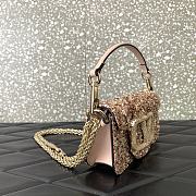 	 VALENTINO GARAVANI Loco Small 3D Sequins Shoulder Bag 19x10.5x5cm - 3