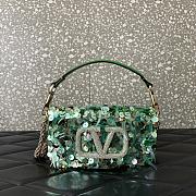 	 VALENTINO GARAVANI Loco Small 3D Sequins Shoulder Bag Light Green Size 19x10.5x5cm - 1