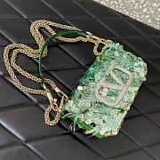 	 VALENTINO GARAVANI Loco Small 3D Sequins Shoulder Bag Light Green Size 19x10.5x5cm - 3