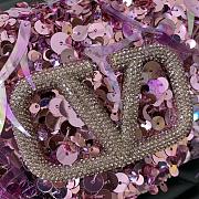	 VALENTINO GARAVANI Loco Small 3D Sequins Shoulder Bag Pink Size 19x10.5x5cm - 2