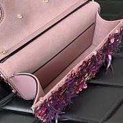 	 VALENTINO GARAVANI Loco Small 3D Sequins Shoulder Bag Pink Size 19x10.5x5cm - 4