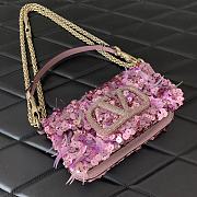 	 VALENTINO GARAVANI Loco Small 3D Sequins Shoulder Bag Pink Size 19x10.5x5cm - 6