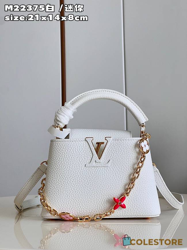 Louis Vuitton Capucines Mini White M22375 Size 21x14x8cm - 1