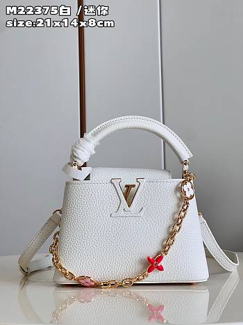 Louis Vuitton Capucines Mini White M22375 Size 21x14x8cm