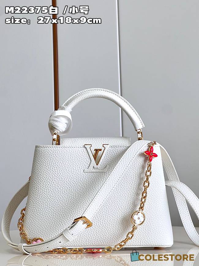  Louis Vuitton Capucines White M22375 Size  27x18x9cm - 1