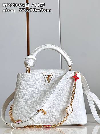  Louis Vuitton Capucines White M22375 Size  27x18x9cm