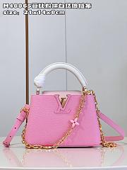 	 Louis Vuitton Capucines Mini Pink M22375 Size 21x14x8cm - 1