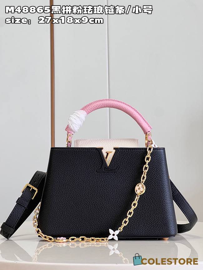 	 Louis Vuitton Capucines Black M22375 Size 27x18x9cm - 1