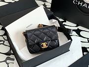 Chanel 22A Small Flap Bag Black Grained Shinny Calfskin - 1