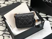Chanel 22A Small Flap Bag Black Grained Shinny Calfskin - 2