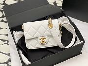 Chanel 22A Small Flap Bag White Grained Shinny Calfskin - 6