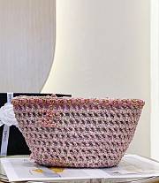 Chanel Small Crochet Shopping Tote Pink Size 36x20x12 cm - 6