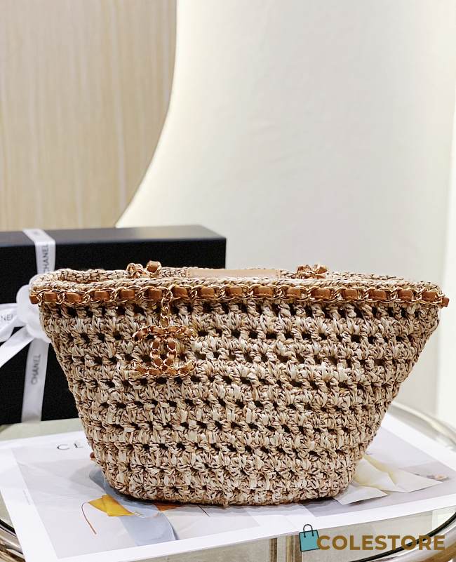 Chanel Small Crochet Shopping Tote Size Brown Size 36x20x12 cm - 1